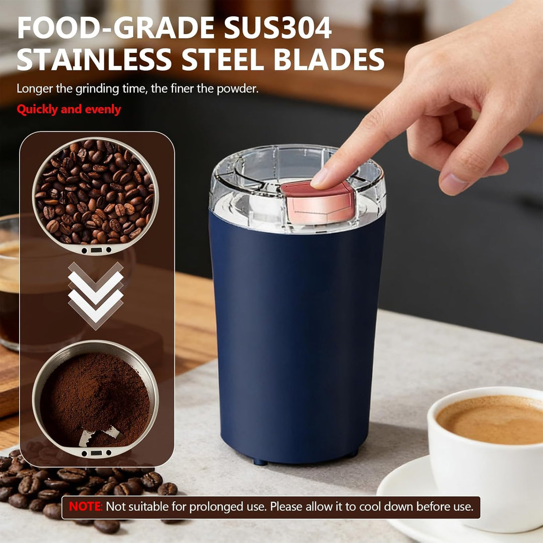 Kaffeemühle Elektrisch, Elektrisch Gewürzmühle und Kaffee Mühle mit Edelstahl Klinge und Sicherheits