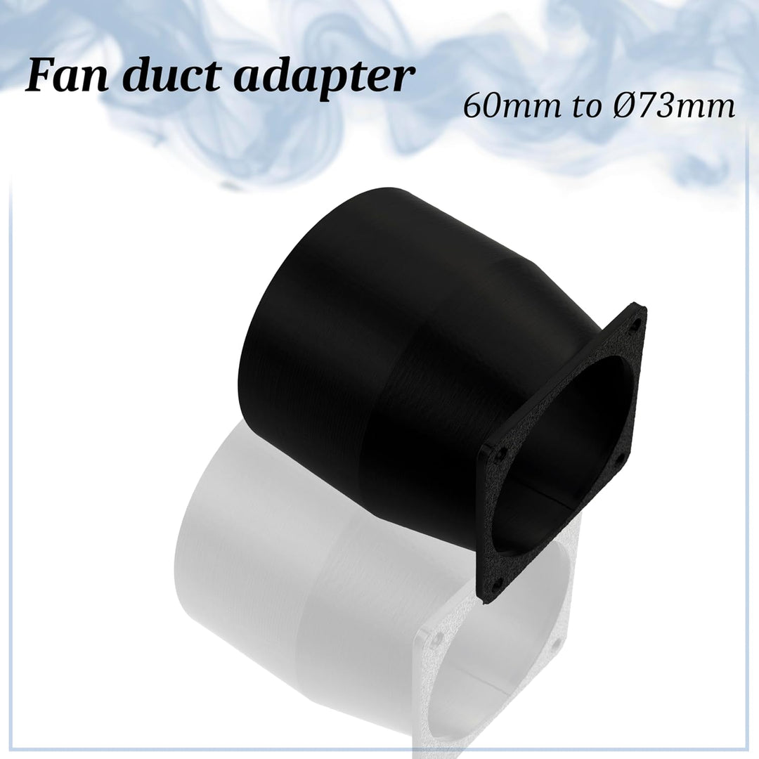 AERZETIX Quadratisch-Rund-Adapter für Luftstrom für Lüftungskanal 60x60 mm Ø73 mm aus ABS-Kunststoff