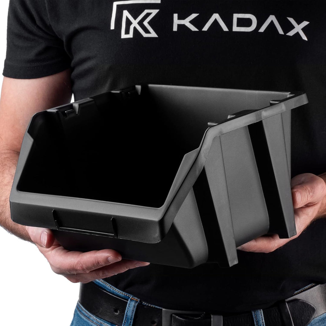 KADAX Werkstatt-Stapelkiste, kleine Sortierbox aus PP Kunststoff, Sichtlagerbox in verschiedenen Grö