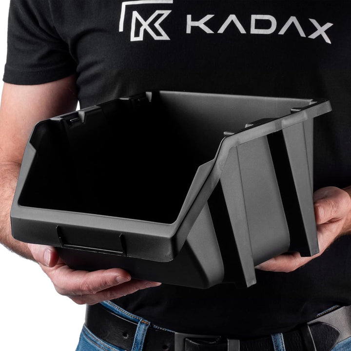 KADAX Werkstatt-Stapelkiste, kleine Sortierbox aus PP Kunststoff, Sichtlagerbox in verschiedenen Grö