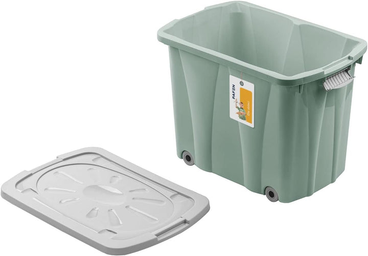 PAFEN Piraten Spielzeugkiste 62l mit Rollen - Schatzkiste 58 x 42 x 37,5cm - Spielzeugbehälter mit D