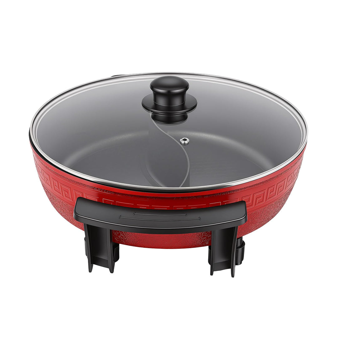 MEHOOSPVN 6L Elektrischer Hot Pot Twin Kochtopf Hot Pot Topf Stieltopf Feuertopf Suppentopf mit Deck