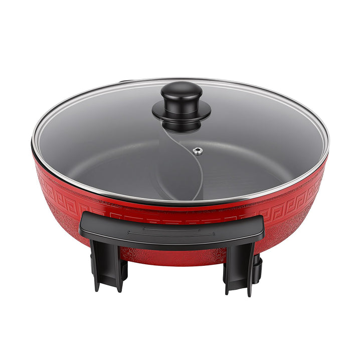 MEHOOSPVN 6L Elektrischer Hot Pot Twin Kochtopf Hot Pot Topf Stieltopf Feuertopf Suppentopf mit Deck