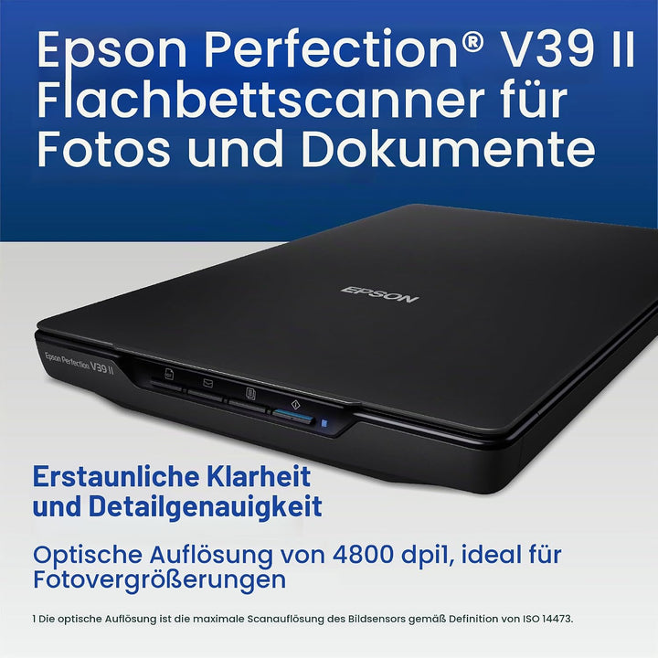 Epson - Perfection V39 II - Farbfoto- und Dokumenten-Flachbettscanner - 4800 DPI optische Auflösung