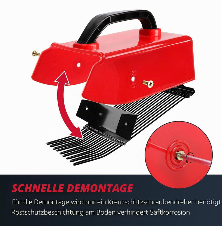 VicBre Beerenpflücker mit Metallkamm Kunststoff Blaubeerschaufel Rechen Rot-Schwarz ,SGC-RB Schwarz-