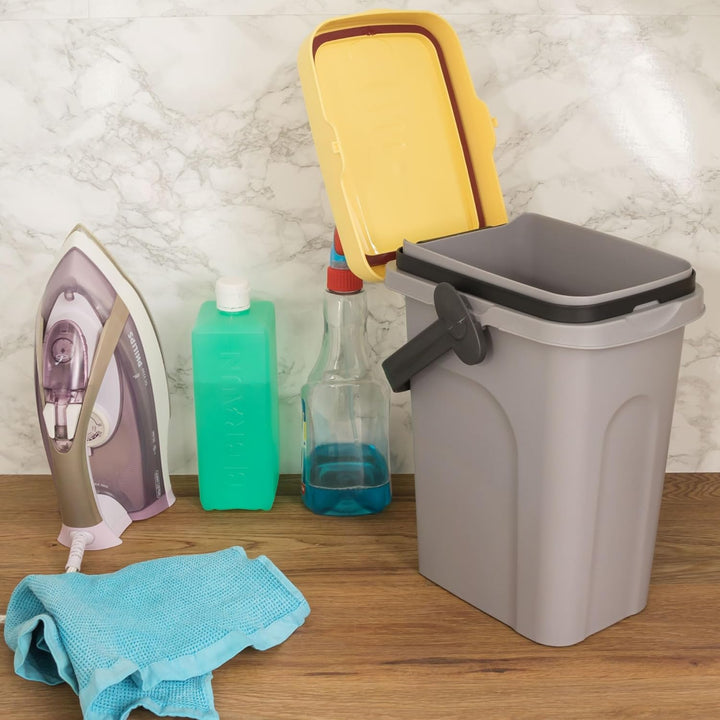 Windeleimer Geruchsdicht 7 Liter Gelb, Biomülleimer Verschliessbar, Bio Mülleimer Klein, Komposteime