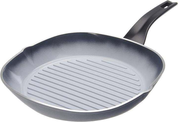 Moneta Aria Finegres Bistecchiera antiaderente Naturale 28cm, Alluminio, Grigio, anche per induzione
