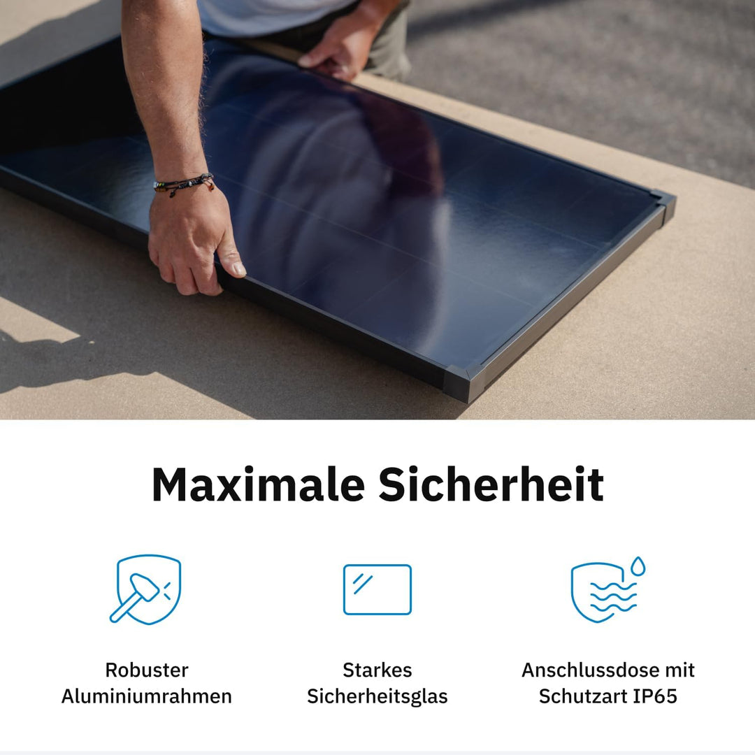 ECTIVE Solarpanel BSP 100L Black - 100W, 5,56A, 33 Zellen, für 12V 24V Batterieladeregler - Monokris