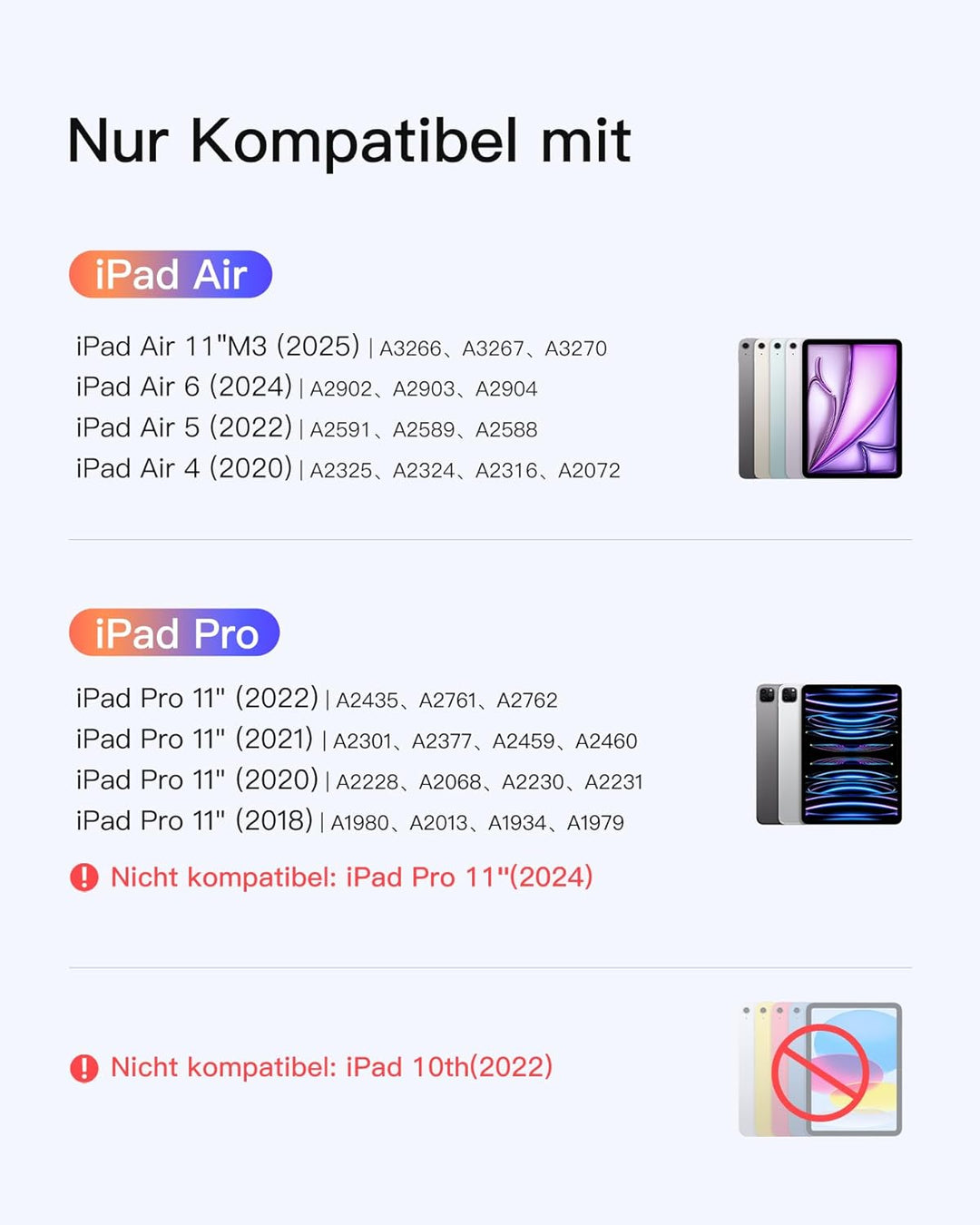 Inateck NeoMagic Magnetische Tastatur Hülle für iPad Air 11 Zoll M3/M2 (2025/2024),Air 5/4,Magic Key