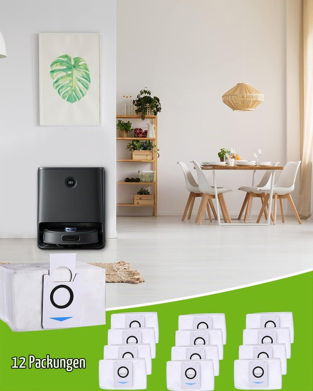 12 Stück Staubbeutel Zubehör für Ecovacs Deebot X1 Omni &amp; X1 e Omni,T20 omni,T20e Omni Absaugstation