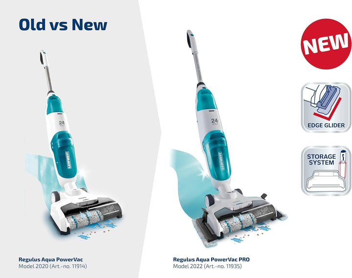 Leifheit Set Akku Saugwischer Regulus Aqua PowerVac inkl. zwei Ersatzrollen, saugen und wischen, Nas
