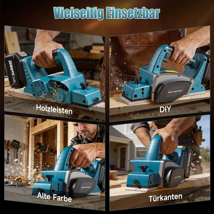 Yofuly Elektrohobel für Maa-kita 18V Batterie, 2×4.0Ah Batterie, Akku Hobel – 15000 U/min, 82mm Hobe