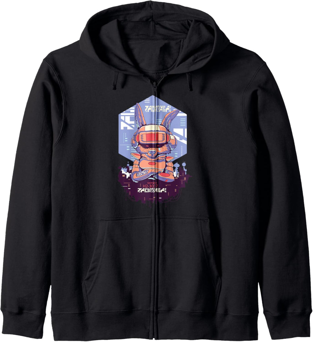 Cyberpunk Hase I Kawaii Cyberpunk Kaninchen Kapuzenjacke