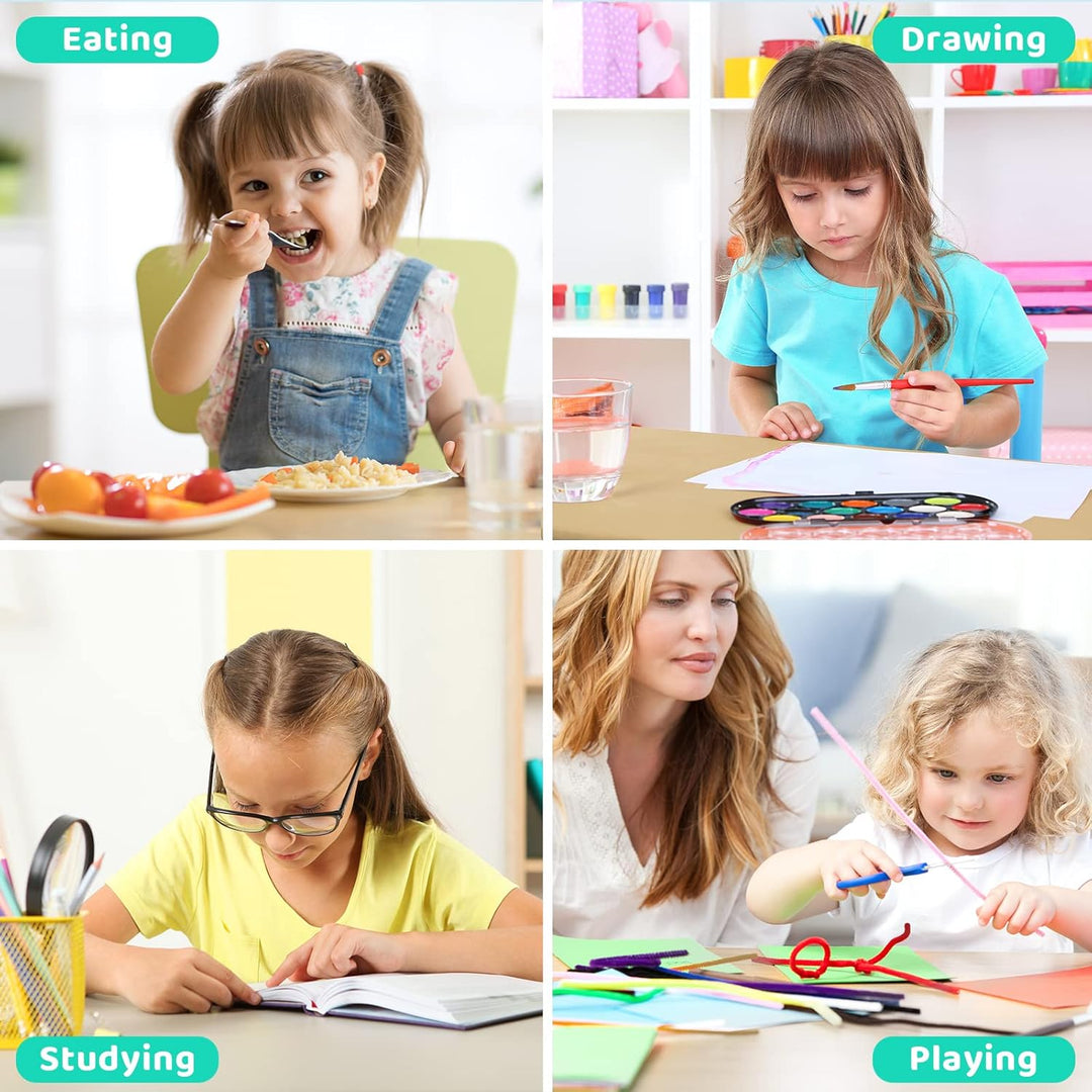 Clevich Kindertisch mit 4 Stühlen, Tisch Stuhl Set Höhenverstellbar,Kindertischgruppe für Kinderzimm