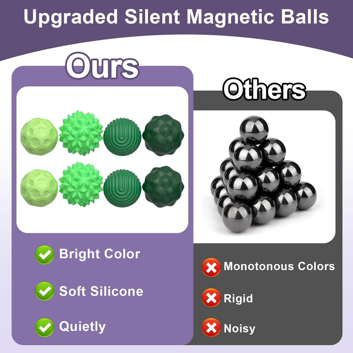 8 Stück Magnetkugeln Fidget Toys Erwachsene, Magnetische Kugeln Sensorik Spielzeug, Stress Bälle Mit