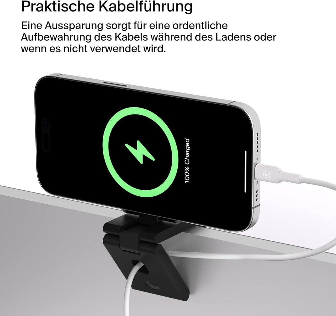 Belkin neigbarer iPhone-Halter mit MagSafe für Mac-Notebooks; einfache magnetische Befestigung zum G