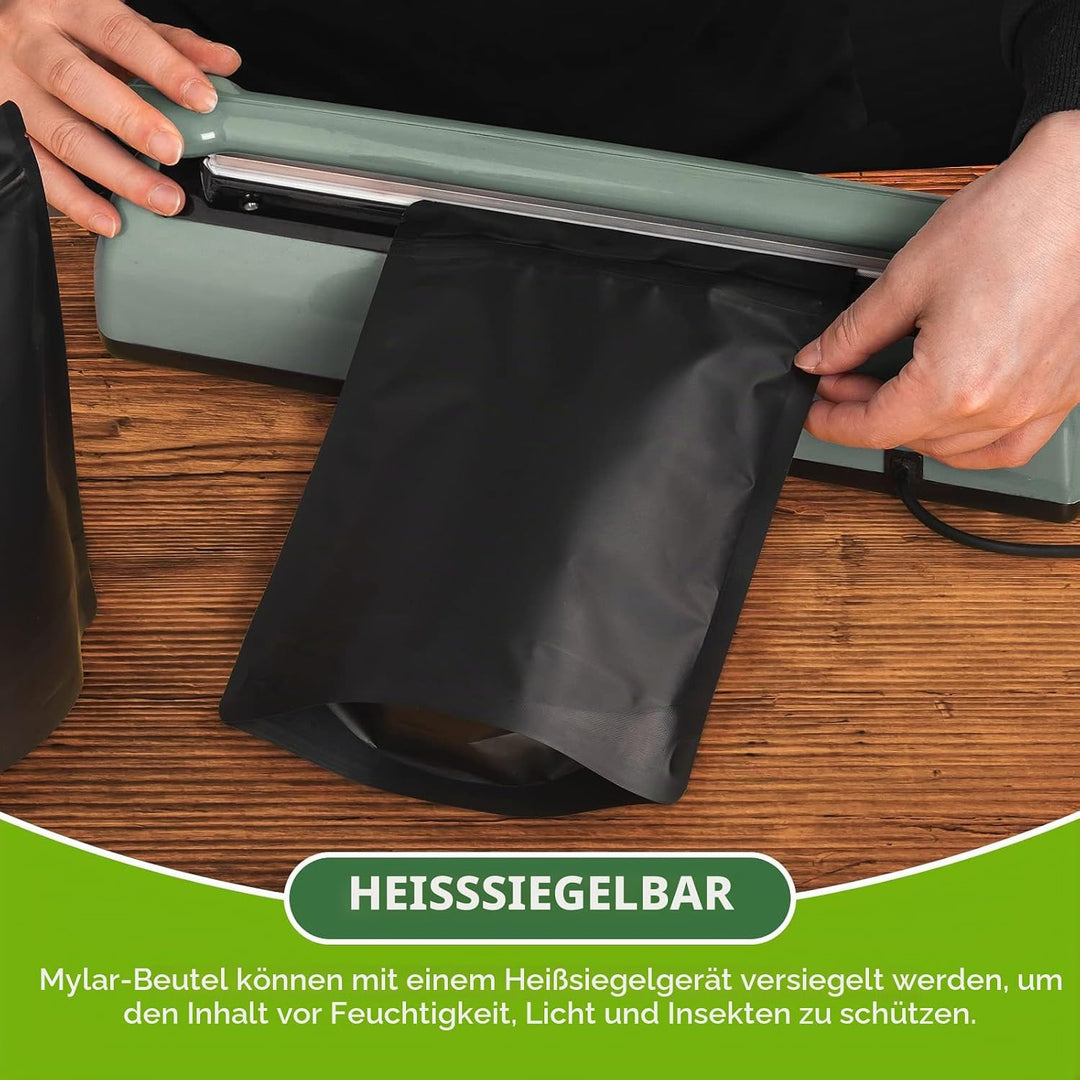 CANLENPK 50 Stück Wiederverschliessbare Mylar Beutel,Standboden Beutel,Reissverschluss Folien Tasche