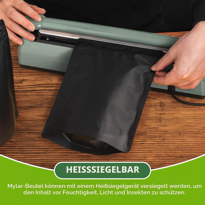CANLENPK 50 Stück Wiederverschliessbare Mylar Beutel,Standboden Beutel,Reissverschluss Folien Tasche