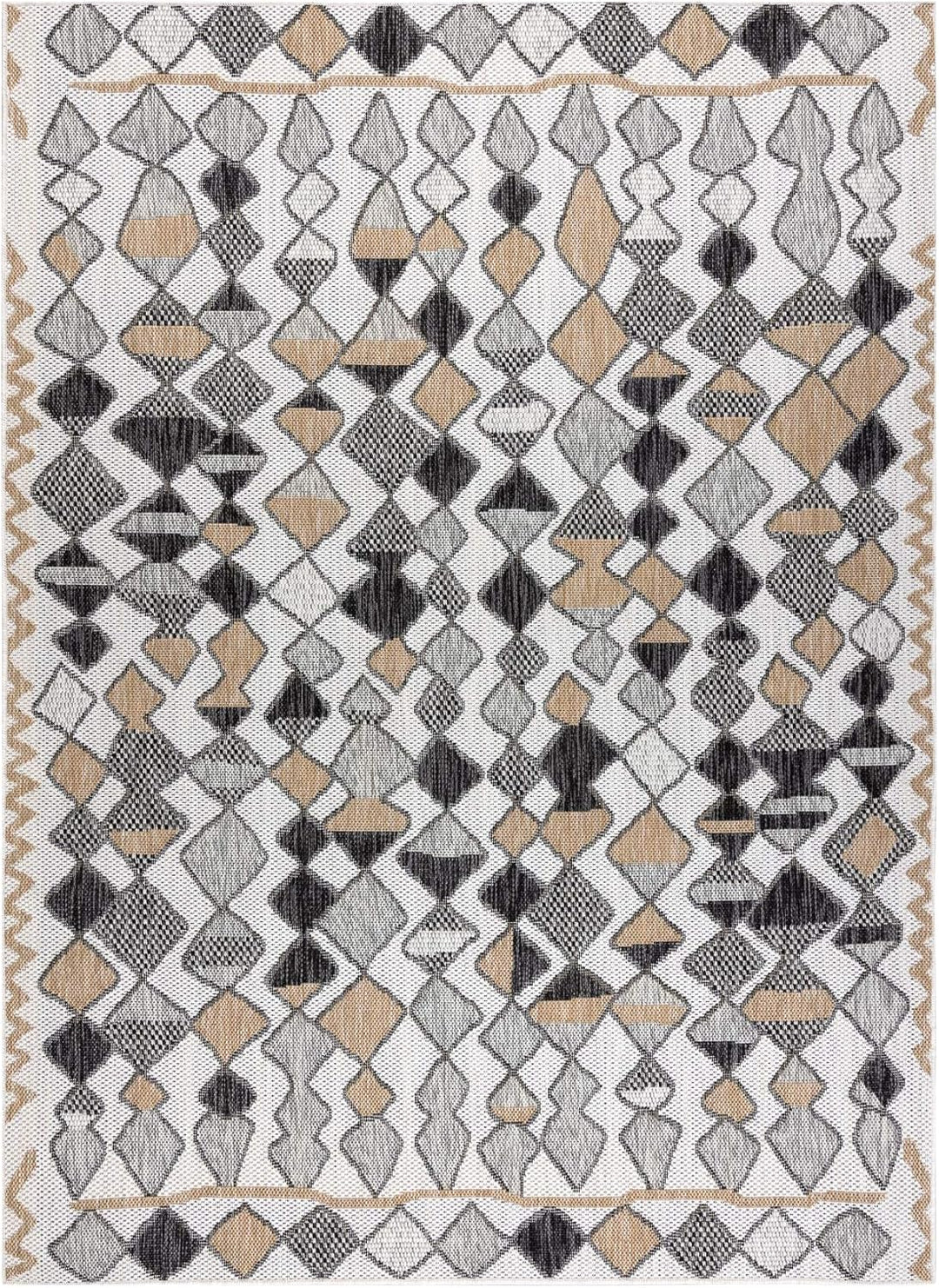 Teppich SISAL Cooper Diamanten, Zickzack Innen &amp; Aussen Hochwertiges Flachgewebe Schlafzimmer/Terras