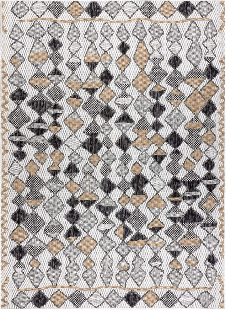 Teppich SISAL Cooper Diamanten, Zickzack Innen &amp; Aussen Hochwertiges Flachgewebe Schlafzimmer/Terras