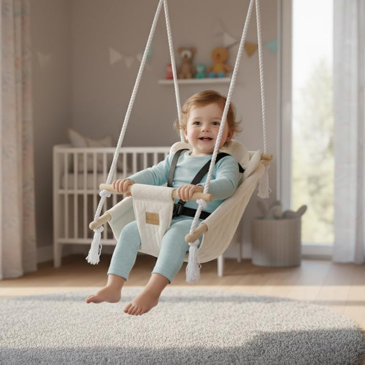 BlueKitty Wiege; Schaukel; Liegestuhl für Kinder; Babyschaukel; Kinderschaukel mit Kissen; Schaukel