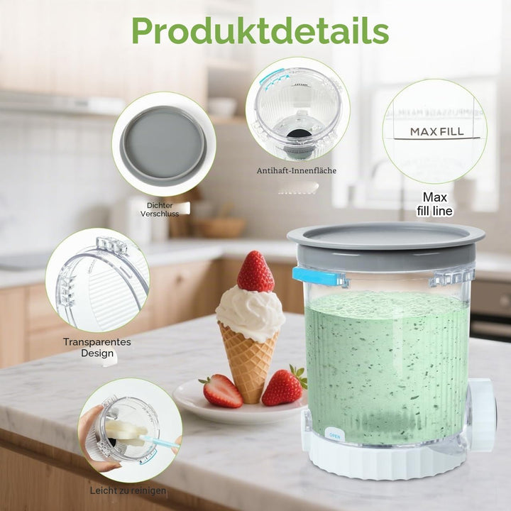 2 Stück Pint-Behälter für Ninja Swirl CREAMi, Swirl Pints und Deckel kompatibel mit NC700 NC701EU Se