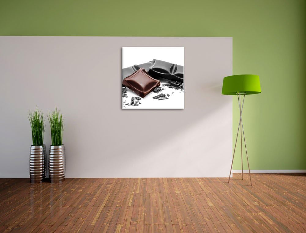 Pixxprint leckere Tafel Schokolade als Leinwandbild | Grösse: 70x70 cm | Wandbild | Kunstdruck | fer