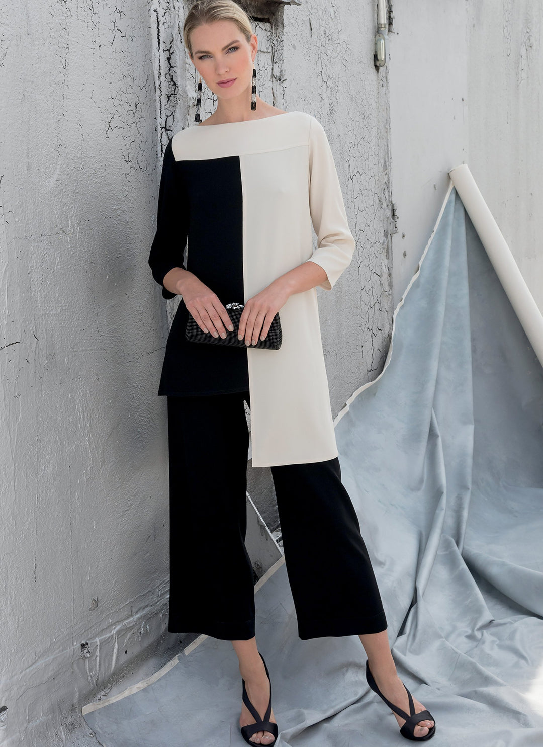 Vogue Patterns V1581E50 Vogue Schnittmuster 1581 E5, Tunika und Hose für Damen, Grössen 42-50, Tissu