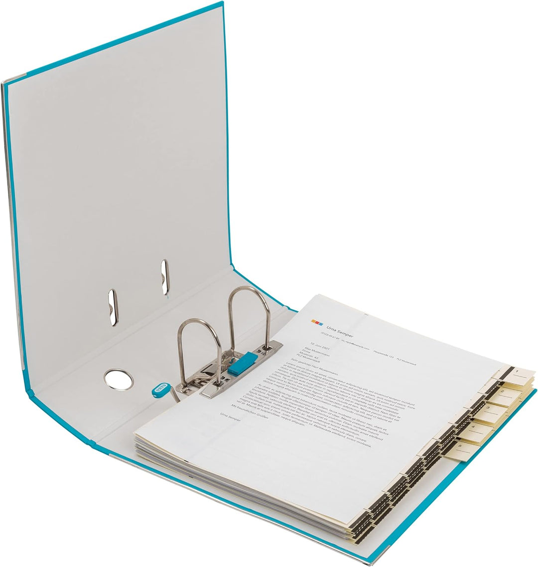 Elba Ordner A4, Smart Pro, 8 cm breit, Kunststoff aussen, türkis, 10 Stück türkis A4, breit, türkis