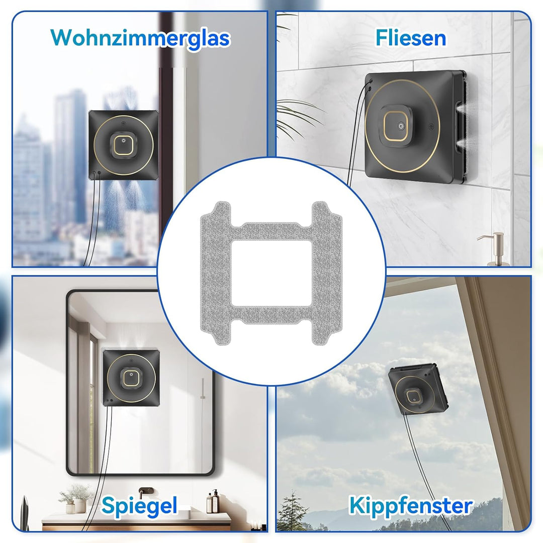 Reinigungstücher Zubehör, 4 Stück Ersatz, Anwendbar auf YW336 Fensterputzroboter