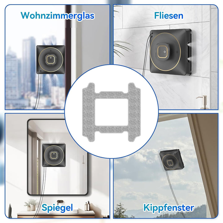 Reinigungstücher Zubehör, 4 Stück Ersatz, Anwendbar auf YW336 Fensterputzroboter