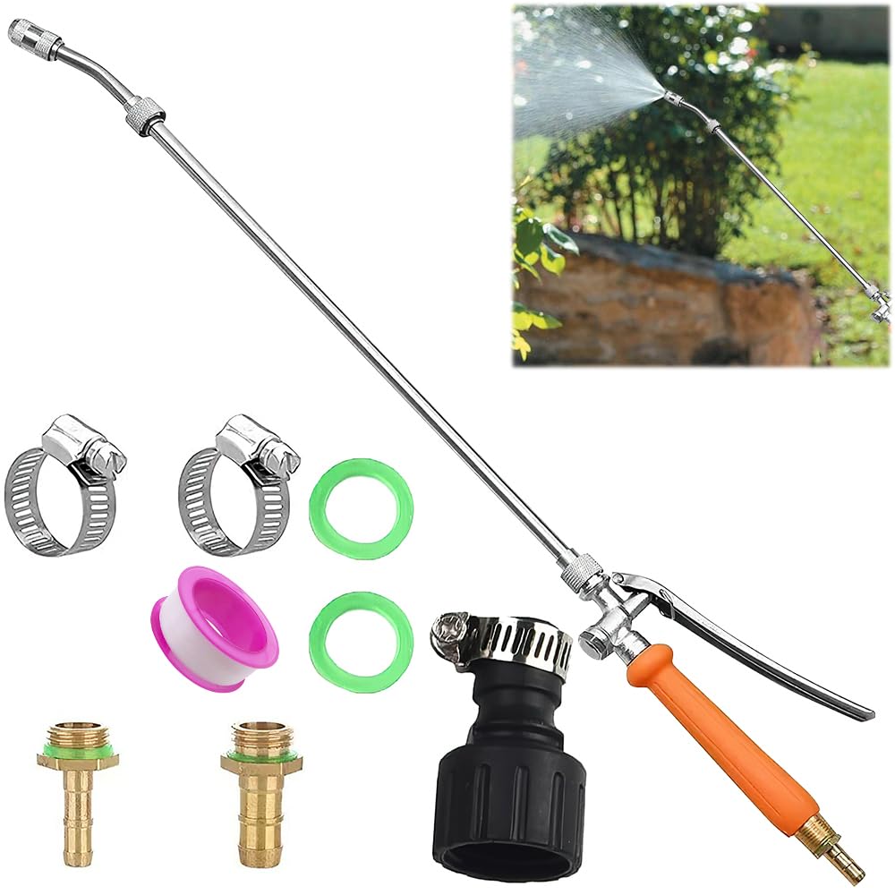 Hojalis Sprühstab-Ersatz, 72cm Garten Giessstab Metall, mit Universeller Messingersatz 3/8" und 3/4"