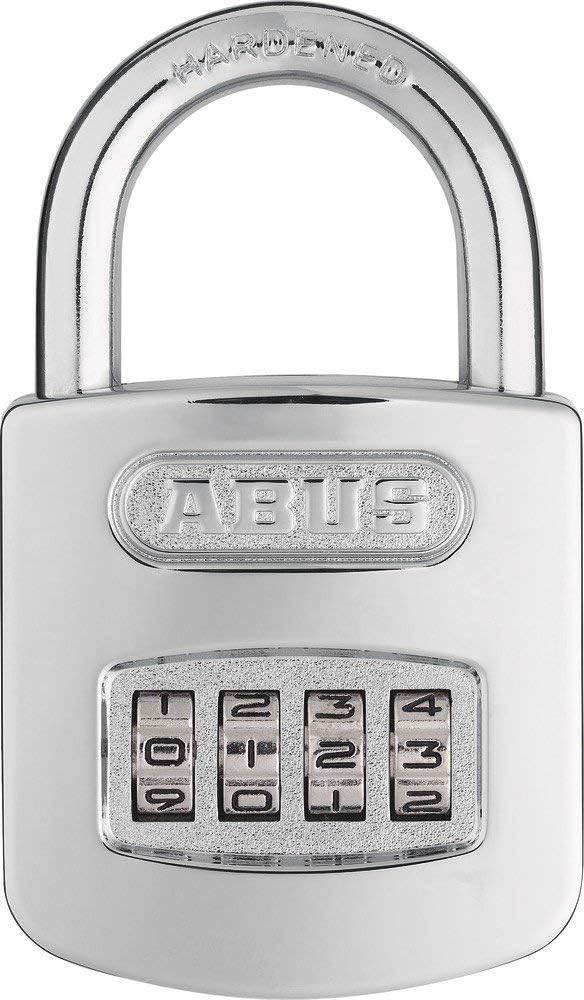 ABUS Zahlenschloss 160/50 - Vorhängeschloss in hochglanz-verchromter Optik - mit individuell einstel