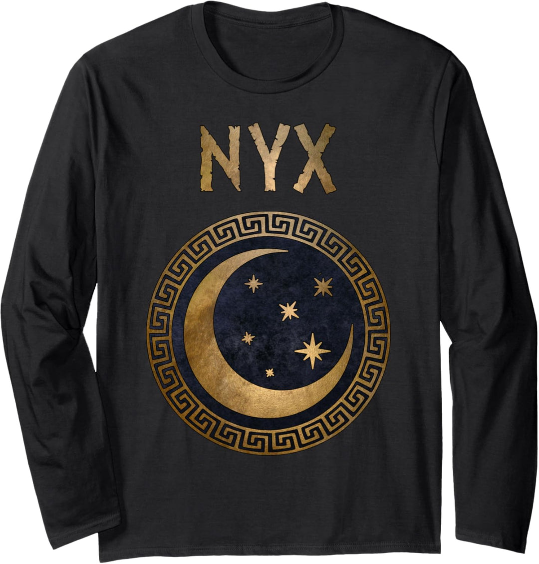 Nyx Griechische Göttin der Nacht Antikes Symbol Langarmshirt