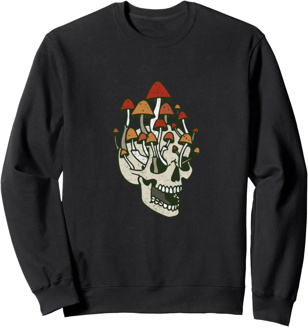 Goblincore Mushroom Collector Skull Dark Academia Aesthetic Sweatshirt