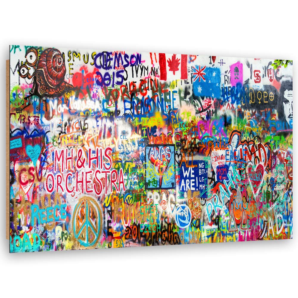 Feeby Wanddeko Graffiti Bild Kunstdruck modern abstrakt mehrfarbig 80x60 cm M14504 80x60 cm, M14504