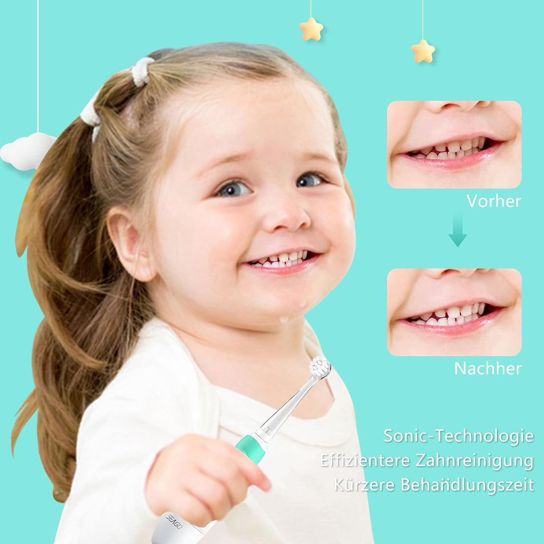 Seago SG-513 Elektrische Zahnbürste Kinder Baby Kinderzahnbürste Elektrisch ab 0-3 Jahre mit LED Lic