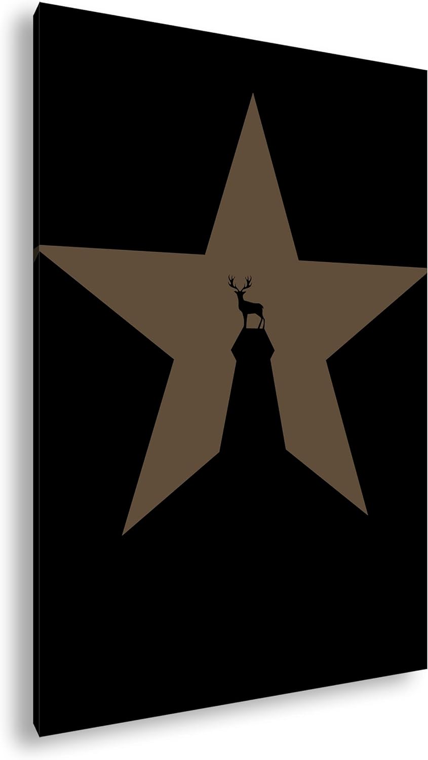 deyoli Sternen Hirsch Format: 80x60 Effekt: Sepia als Leinwandbild, Motiv fertig gerahmt auf Echthol