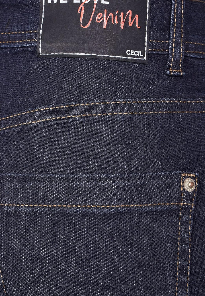Cecil Damen Jeanshose Straight und High 26W / 30L Spült (Blau), 26W / 30L Sp&#xFC;lt (Blau)