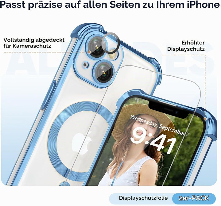 GOODVISH Handykette für iPhone 14 Hülle mit Band Magnetisch, Blau iPhone 14 6.1" Blau, iPhone 14 6.1