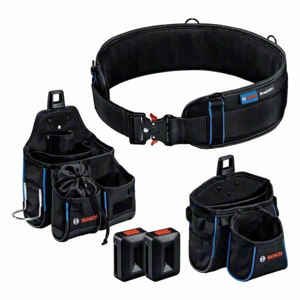 Bosch Professional ProClick Werkzeuggürtel-Set: 1x Gürtel 93 (Grösse S/M), 1x Tasche GWT 4, 1x Tasch