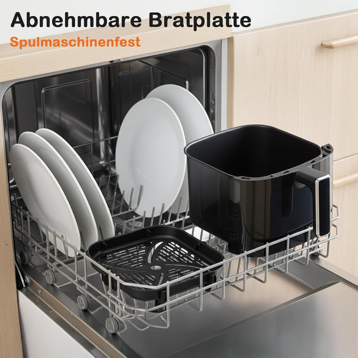 Sweetcrispy Heissluftfritteuse Airfryer 6L mit Sichtfenster, 12-in-1 Funktionen & Touchscreen Air Fr