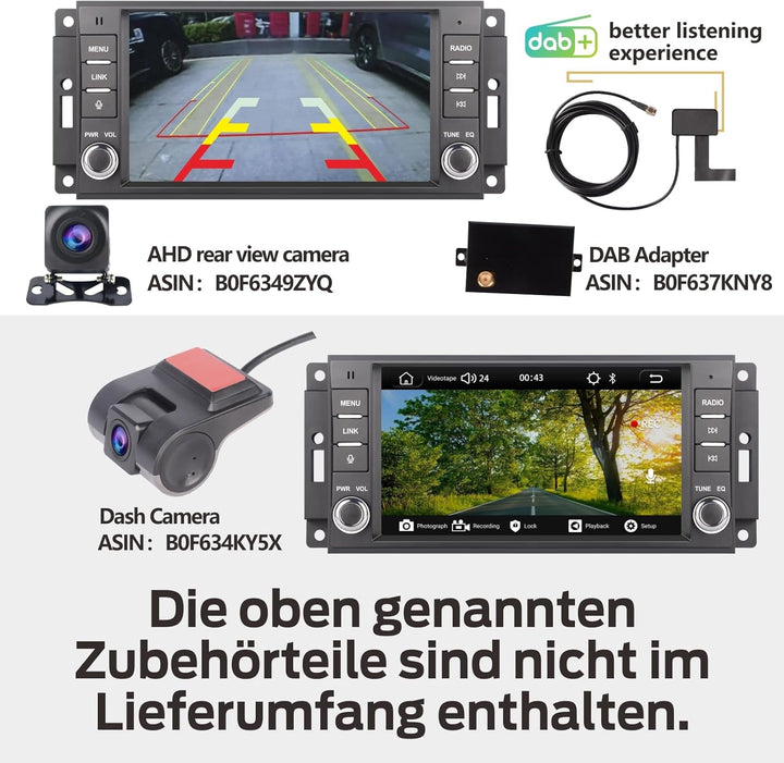 Linux Autoradio Blitzstart für Jeep Wrangler Radio 2007-2018 Chrysler Dodge Ram 1500 | Wireless CarP