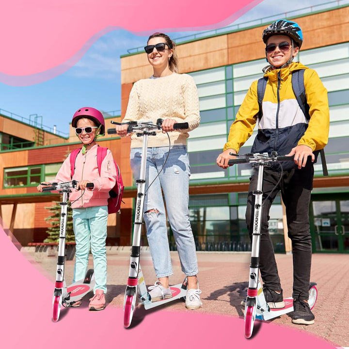 TENBOOM Roller Kinder 10 Jahre, Aluminium Tretroller klappbar Cityroller Höhenverstellbar, Roller Ki
