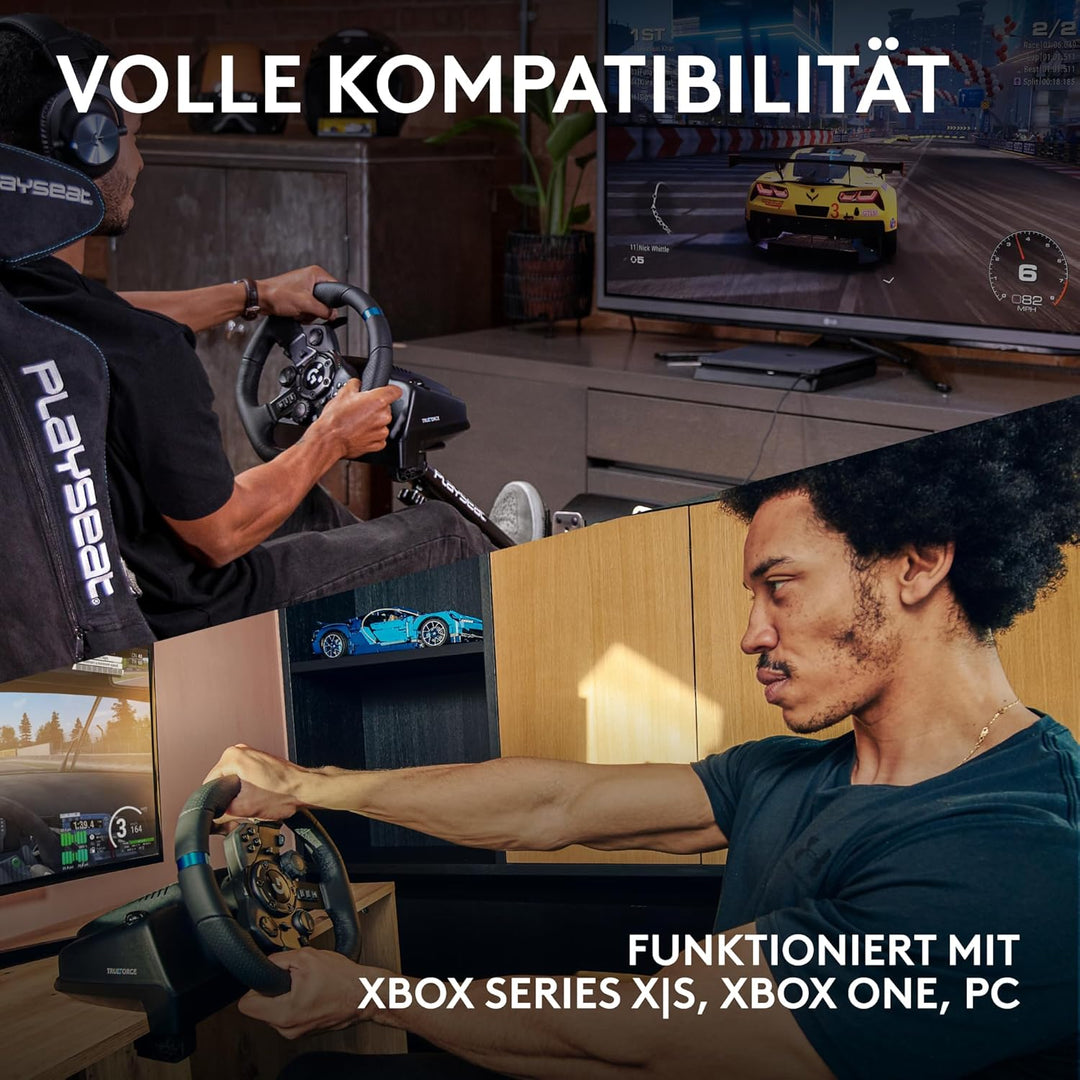 Logitech G923 TRUEFORCE Gaming Rennlenkrad mit Pedalen, Kraftrückkopplung bis 1000 Hz, reaktionsschn