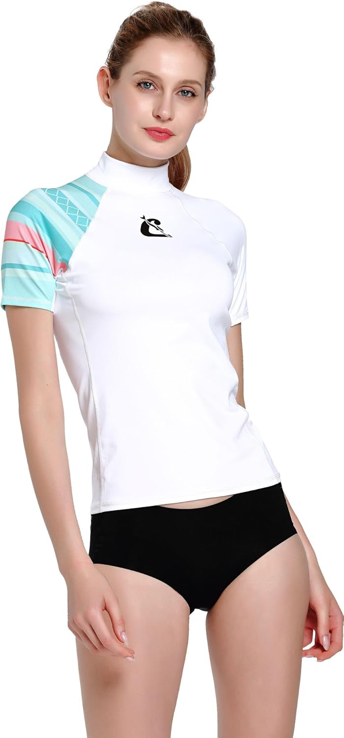 Cressi Shield Lady Rash Guard Short/SL - Protective Short Sleeve Rash Guard für SUP und Wassersport,
