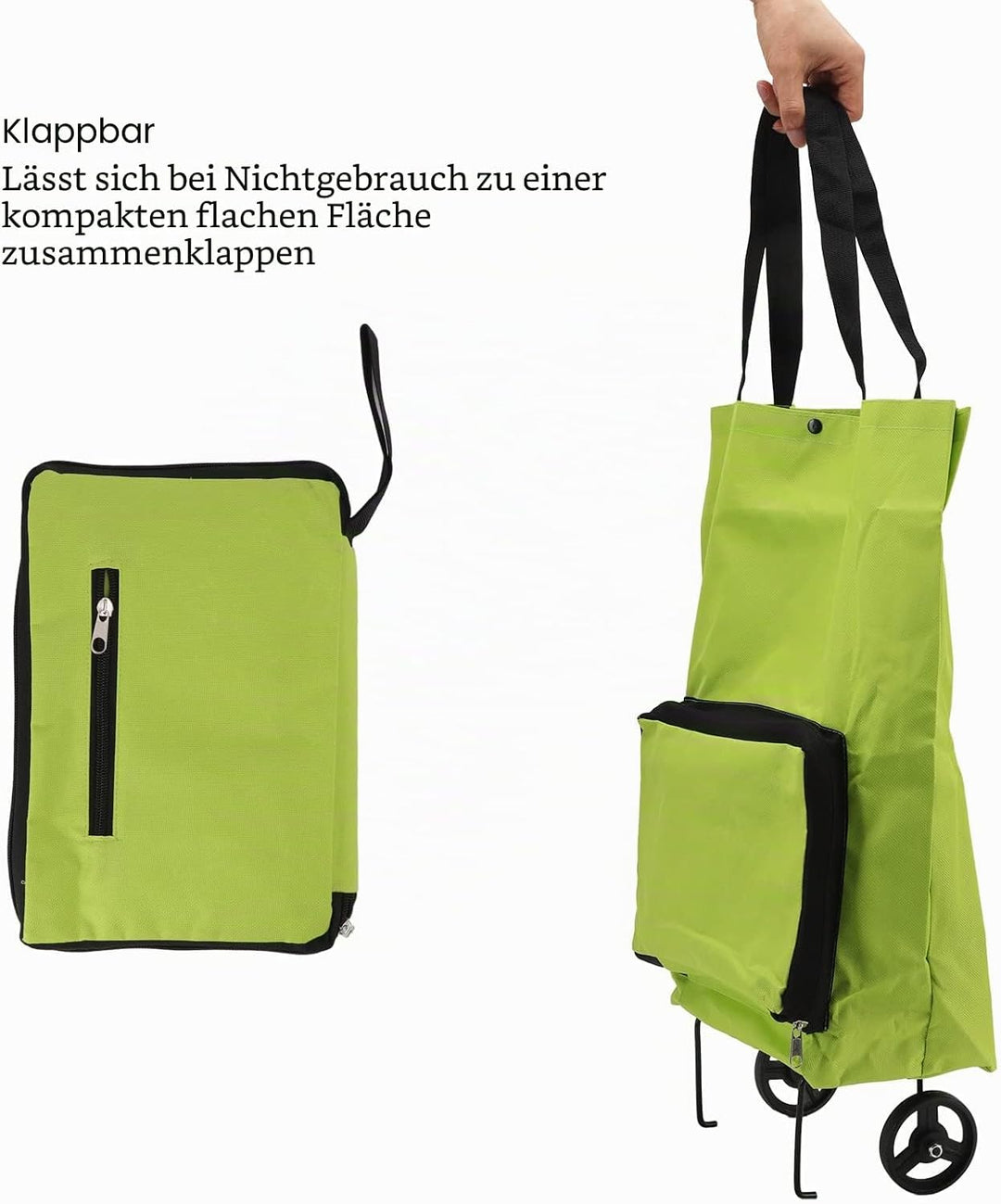 Yosoo Health Gear Klappbarer Einkaufswagen mit Rädern, Faltbare Tasche, wiederverwendbarer Einkaufsb