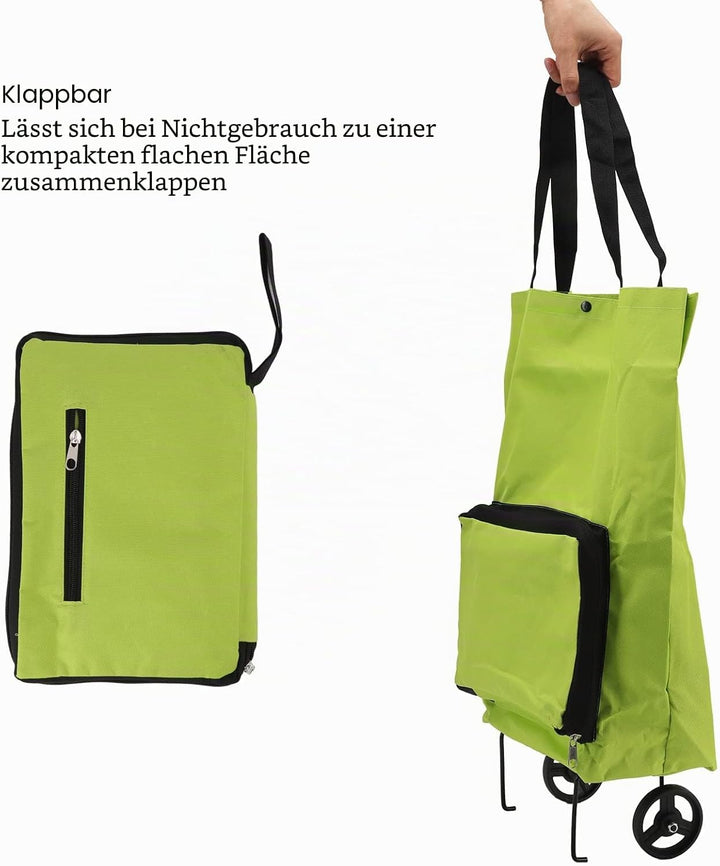 Yosoo Health Gear Klappbarer Einkaufswagen mit Rädern, Faltbare Tasche, wiederverwendbarer Einkaufsb