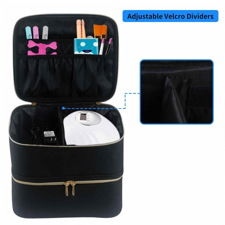 Nagellack Aufbewahrung Tasche Doppelschicht, Nagellack Reisetasche für 30 Flasche und Nagellampe, Na