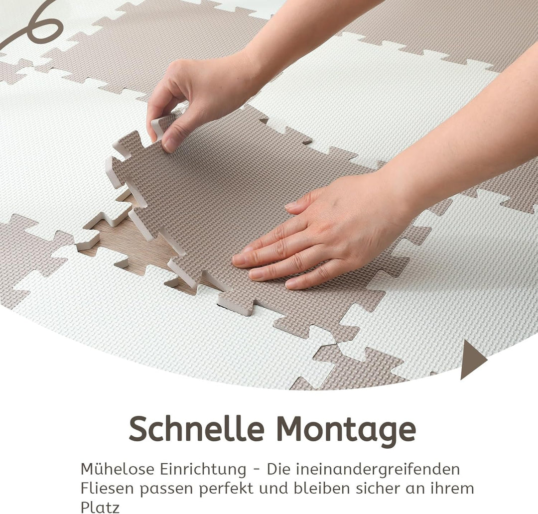 INTOMENG Puzzlematte für Baby & Kinder - Eva Schaumstoff Bodenschutzmatte, Abwaschbar, Weich und Umw